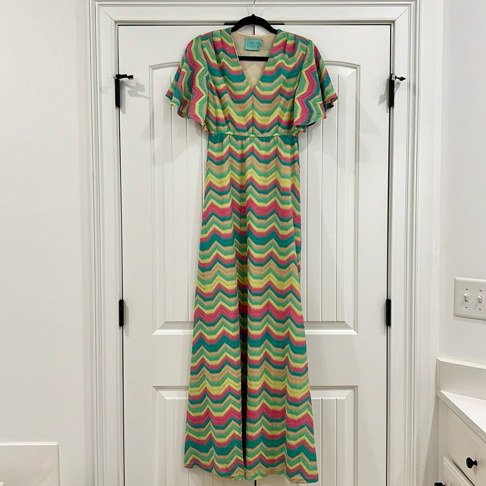 Gorgeous! Judith March Colorful Chevron Maxi Dress! Size Small!